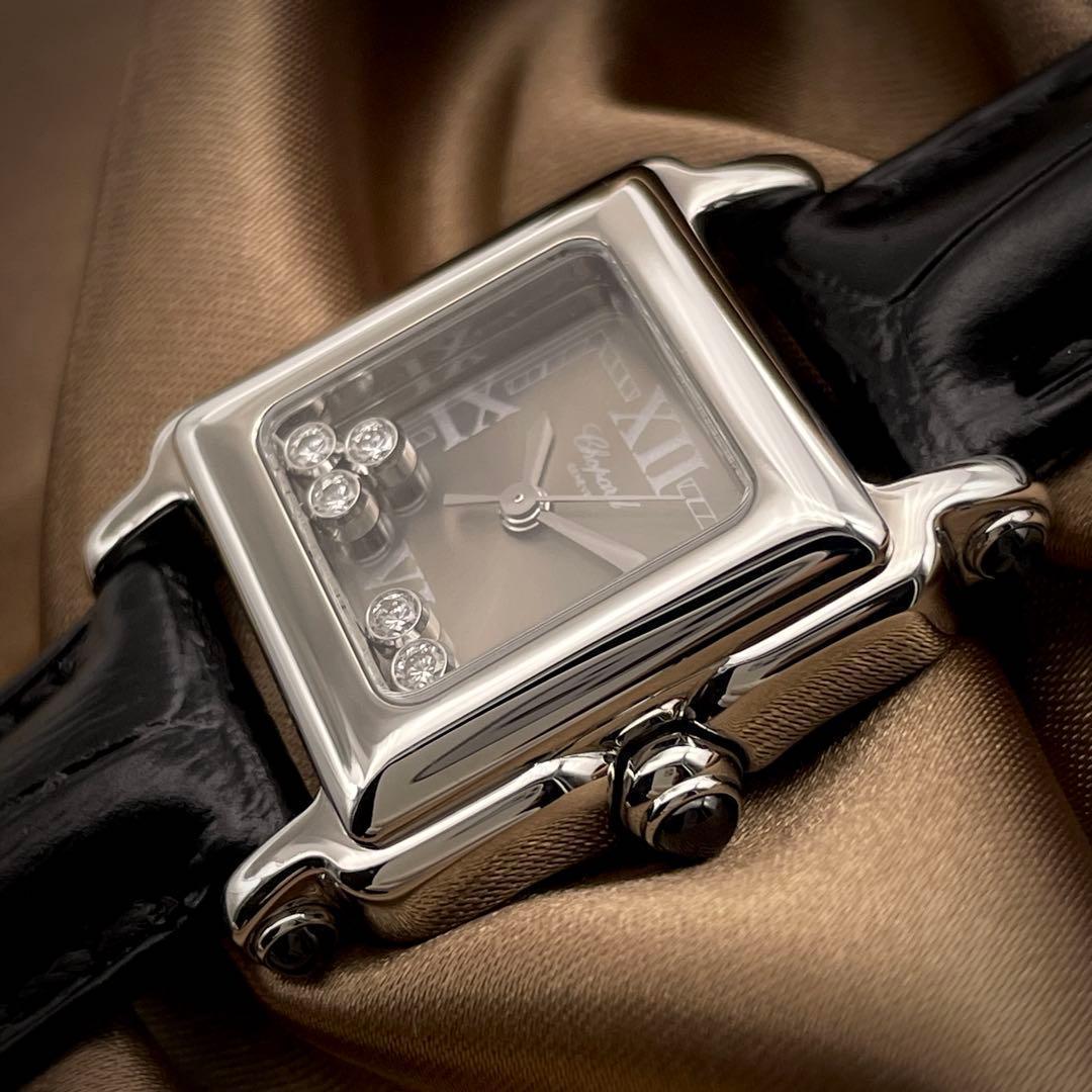 T157 ショパール ハッピースポーツ 5Pダイヤ 8892 クオーツ 箱付き