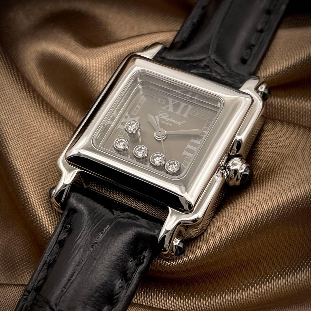 T157 ショパール ハッピースポーツ 5Pダイヤ 8892 クオーツ 箱付き