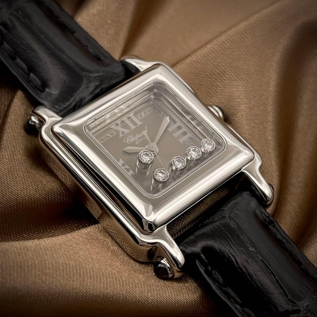 T157 ショパール ハッピースポーツ 5Pダイヤ 8892 クオーツ 箱付き