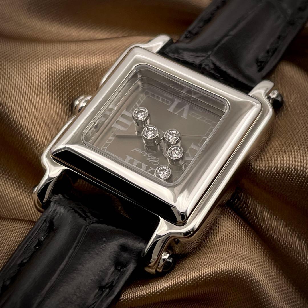 T157 ショパール ハッピースポーツ 5Pダイヤ 8892 クオーツ 箱付き