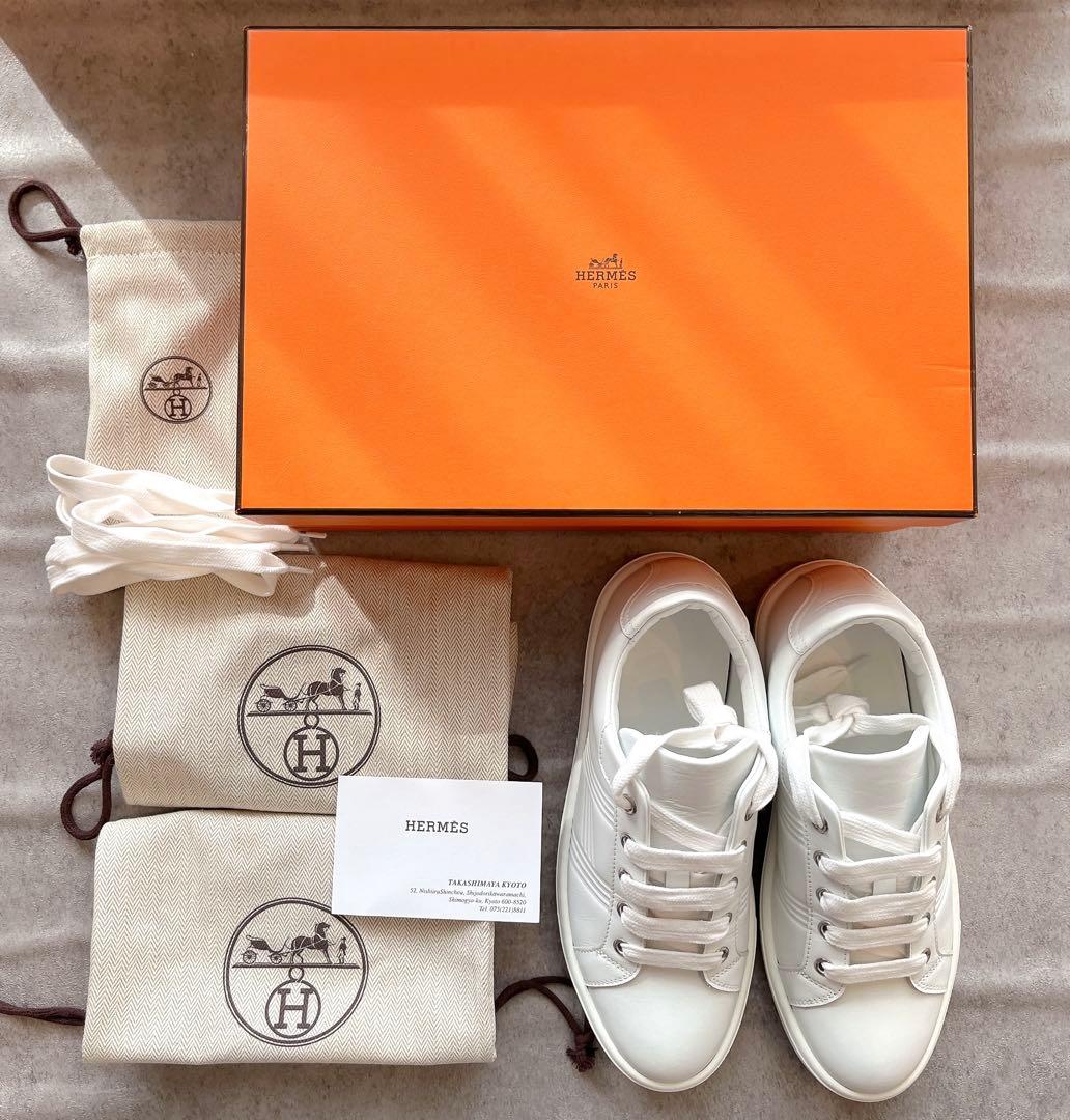 初売り❣️HERMES【未使用】エルメス♦︎白♦︎スニーカー♦︎36♦︎レディース♦︎レザー