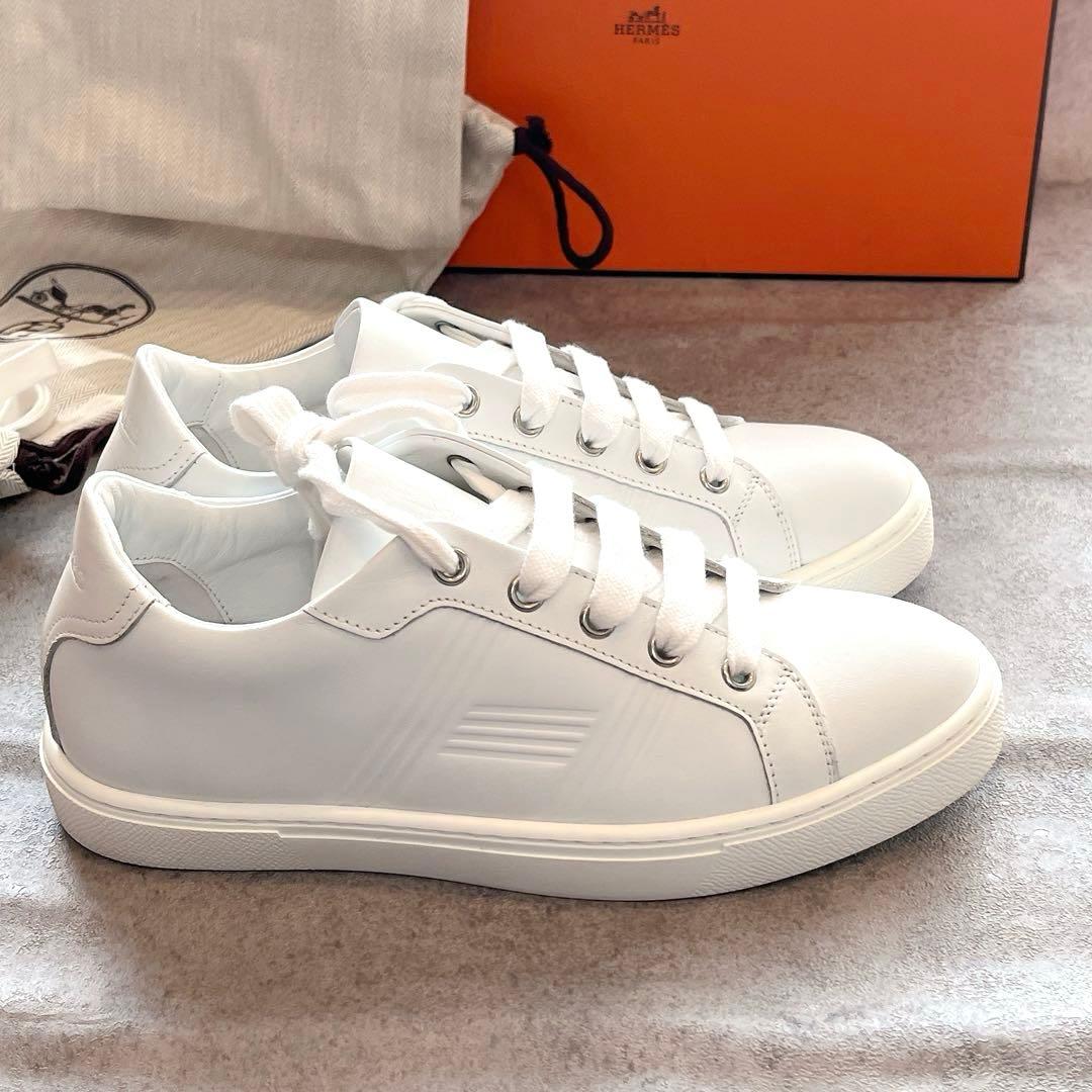 初売り❣️HERMES【未使用】エルメス♦︎白♦︎スニーカー♦︎36♦︎レディース♦︎レザー