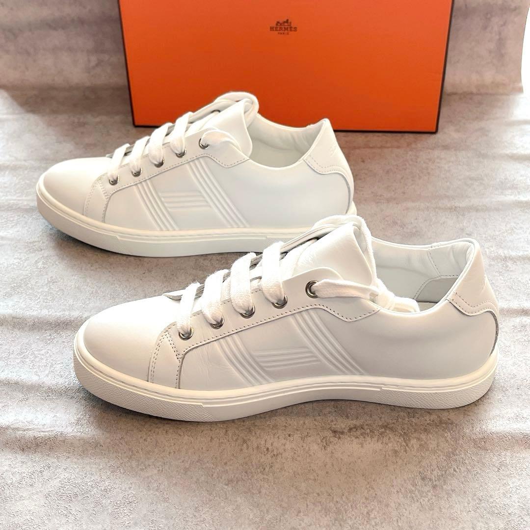 初売り❣️HERMES【未使用】エルメス♦︎白♦︎スニーカー♦︎36♦︎レディース♦︎レザー