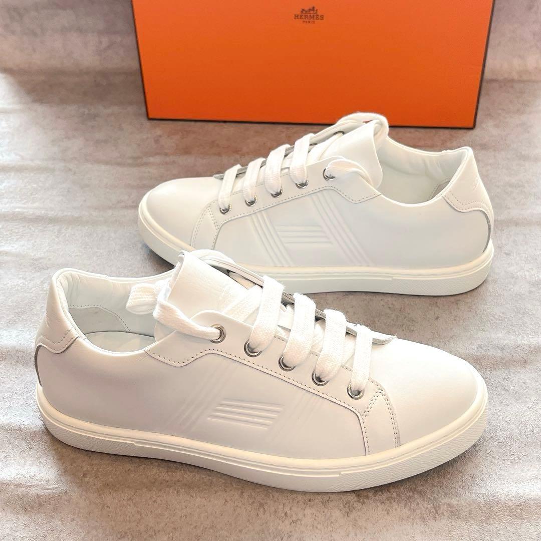 初売り❣️HERMES【未使用】エルメス♦︎白♦︎スニーカー♦︎36♦︎レディース♦︎レザー