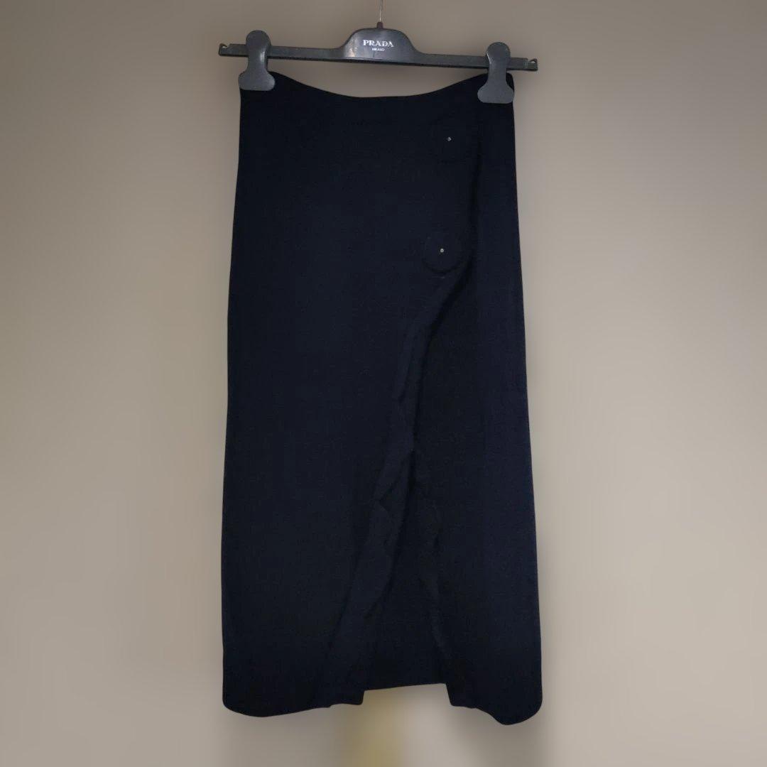 【再値下げ】PRADA カシミヤネイビー タイトスカート 前スリット　新品未使用