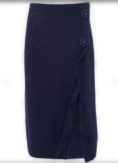 【再値下げ】PRADA カシミヤネイビー タイトスカート 前スリット　新品未使用