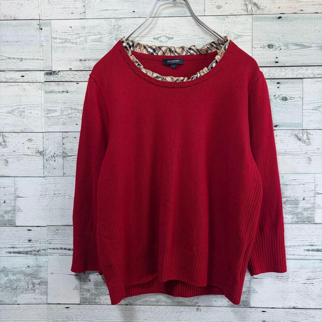 ☆大きいサイズ・3L☆バーバリーロンドン　ニットセーター　ノバチェック　リブ