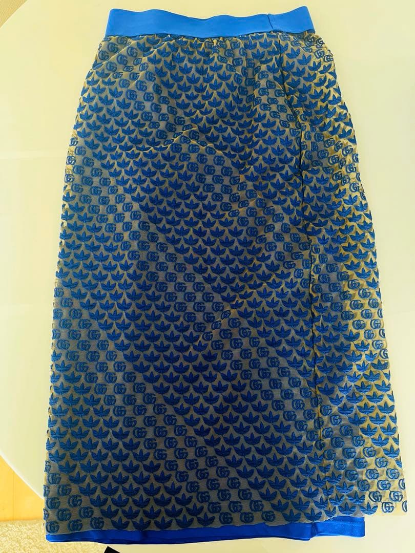 【ミケーレ期】GUCCI × adidas スカート XSサイズ ブルー