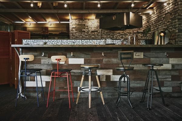 木製＆スチールハイスツール