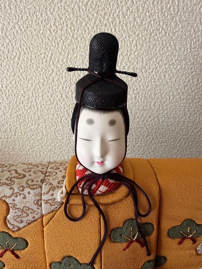 【未使用】真多呂人形 立ち雛(大作) 木目込み雛人形　台座付き