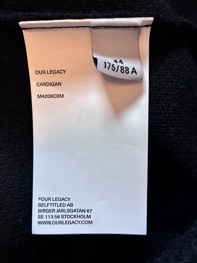 【未使用品】OUR LEGACY モヘア カーディガン 44