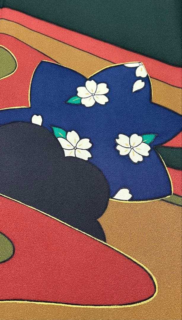 振り袖　フルセット　 玄才　金彩　しつけ付　成人式　深緑　全通長尺袋帯　590