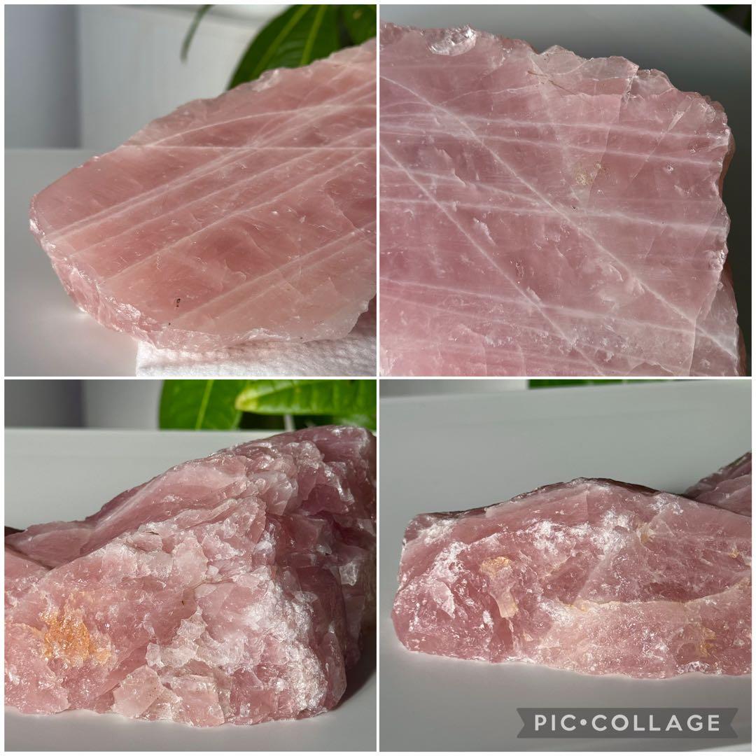 ローズクォーツ　原石　ラフロック　ブラジル産　1kg超え　天然石