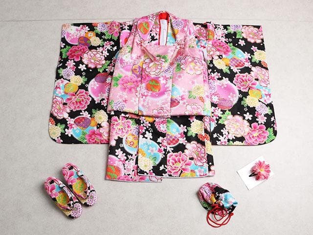 七五三 着物 被布 3歳女の子 フルセット Z00126