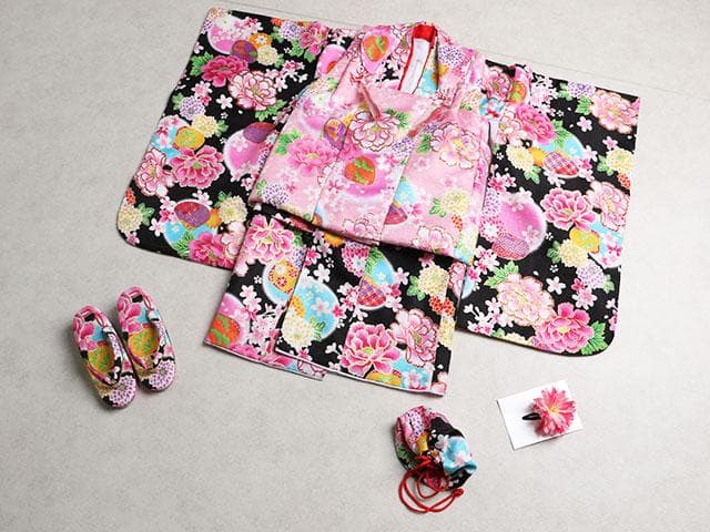 七五三 着物 被布 3歳女の子 フルセット Z00126