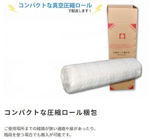 圧縮梱包ポケットコイルマットレス（クイーン）硬め 厚み23cm（1161）