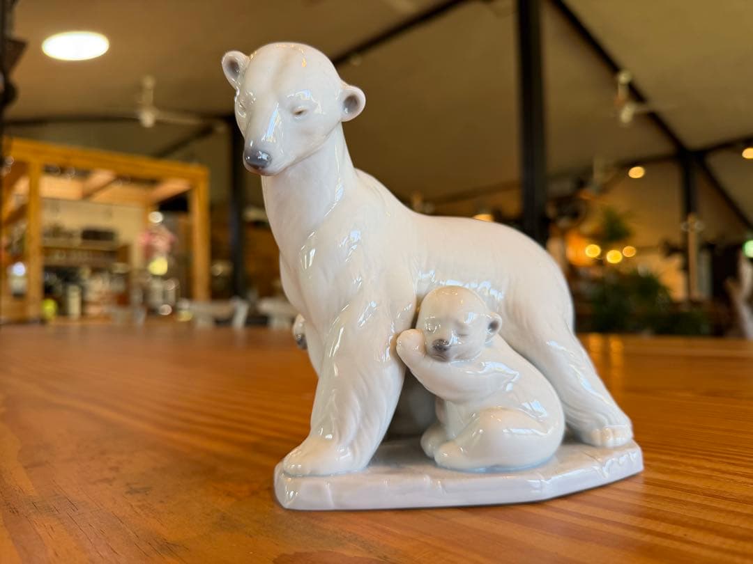 【リヤドロ】【シロクマの親子】【絶版】