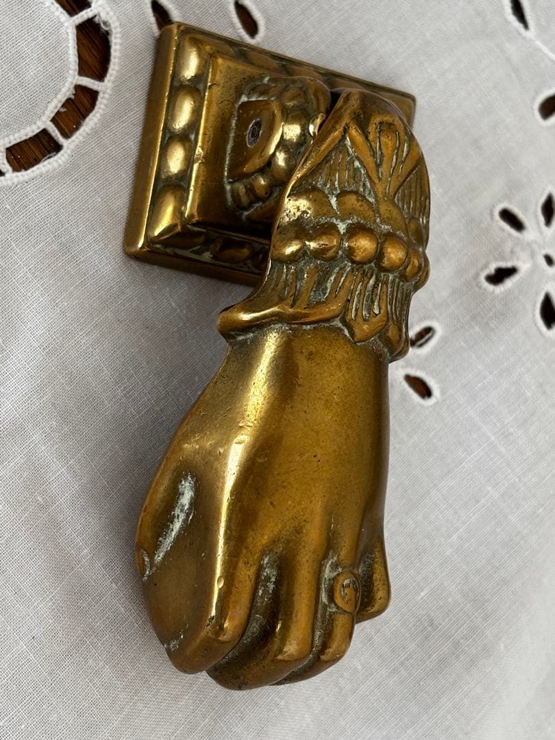 フランス　蚤の市　真鍮製　手形　ドアノッカー　ブロカント