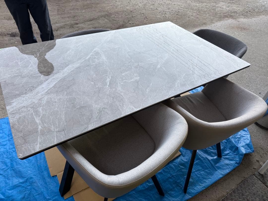 ニトリ セラミックダイニングテーブル 150GY/BKスチール脚