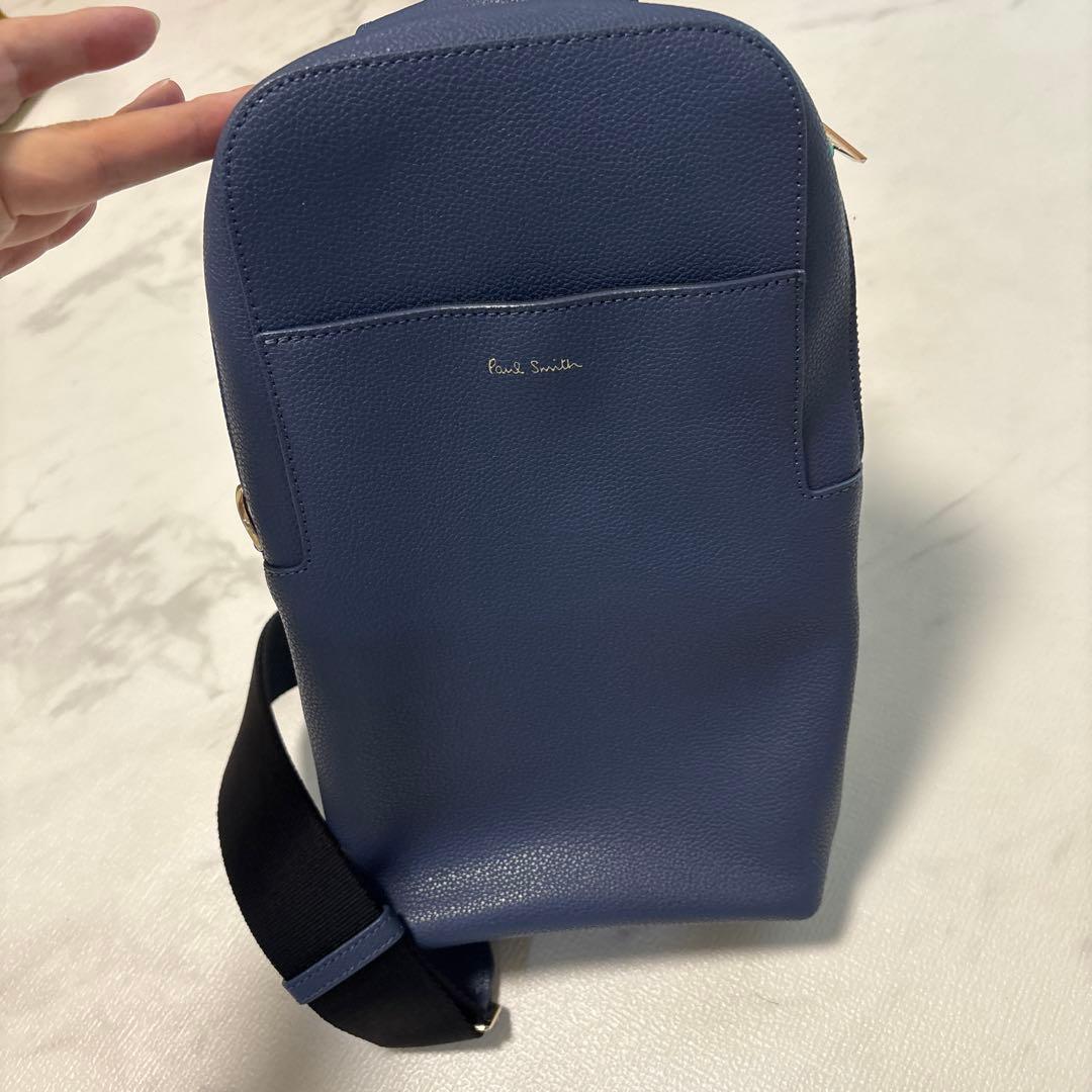 MIMI【美品】Paul Smith ネイビー レザーボディバッグ