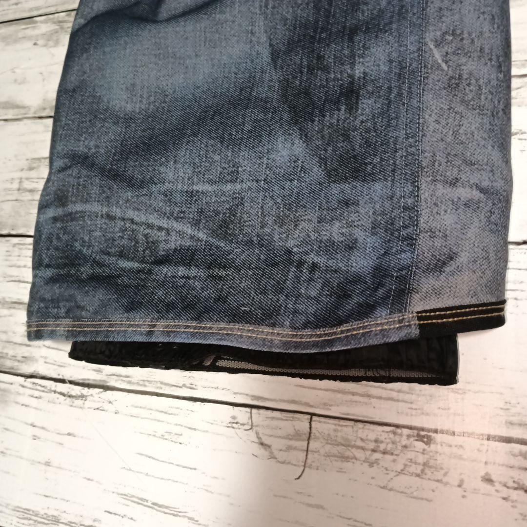 【686】 ビブパンツ サロペット デニム風 ダメージ加工 Lサイズ