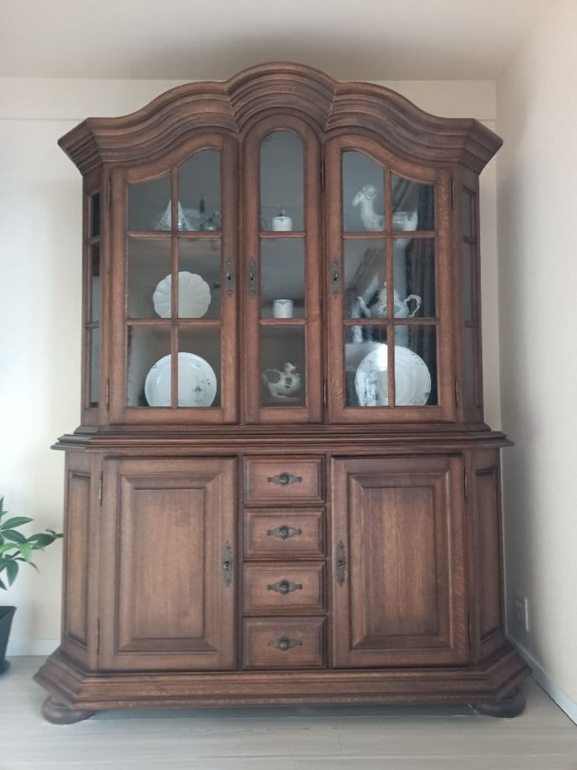 高級オランダ製　クラシック　アンティーク　木製グランドキャビネット　カップボード