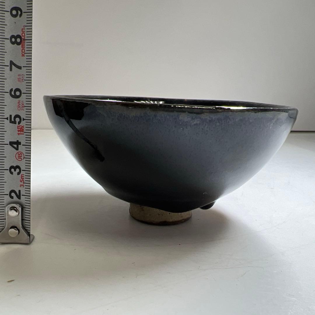 中国古玩　天目茶碗　口径約11.5㎝　木箱付　東Y8-0203①