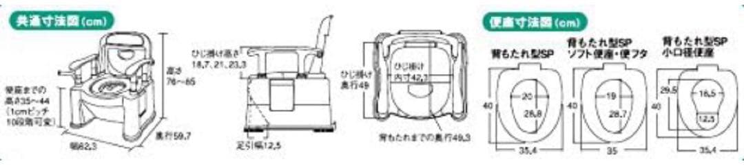パナソニックエイジフリーライフテック ポータブルトイレ<座楽> 背もたれ型SP