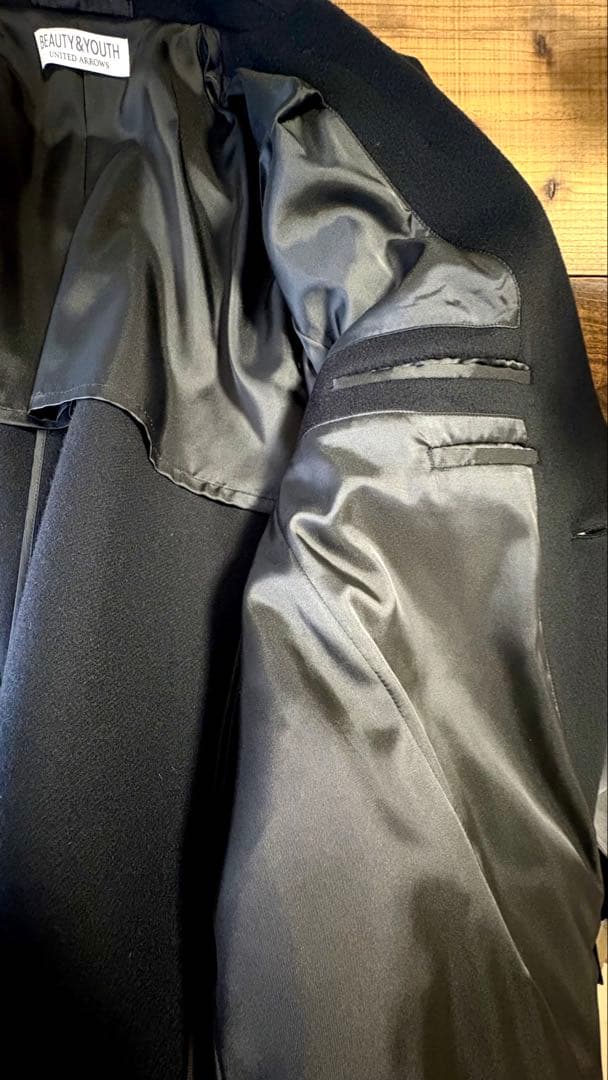 120S メルトン チェスターコート ブラック XL