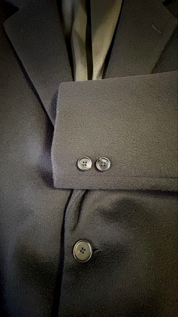 120S メルトン チェスターコート ブラック XL