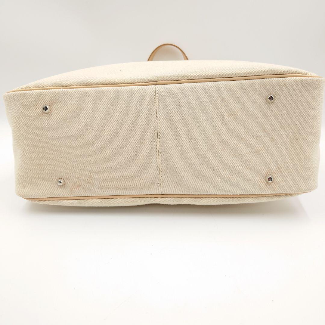 BURBERRY ミニボストンバッグ キャンバス ベージュ ヌメ革 バーバリー