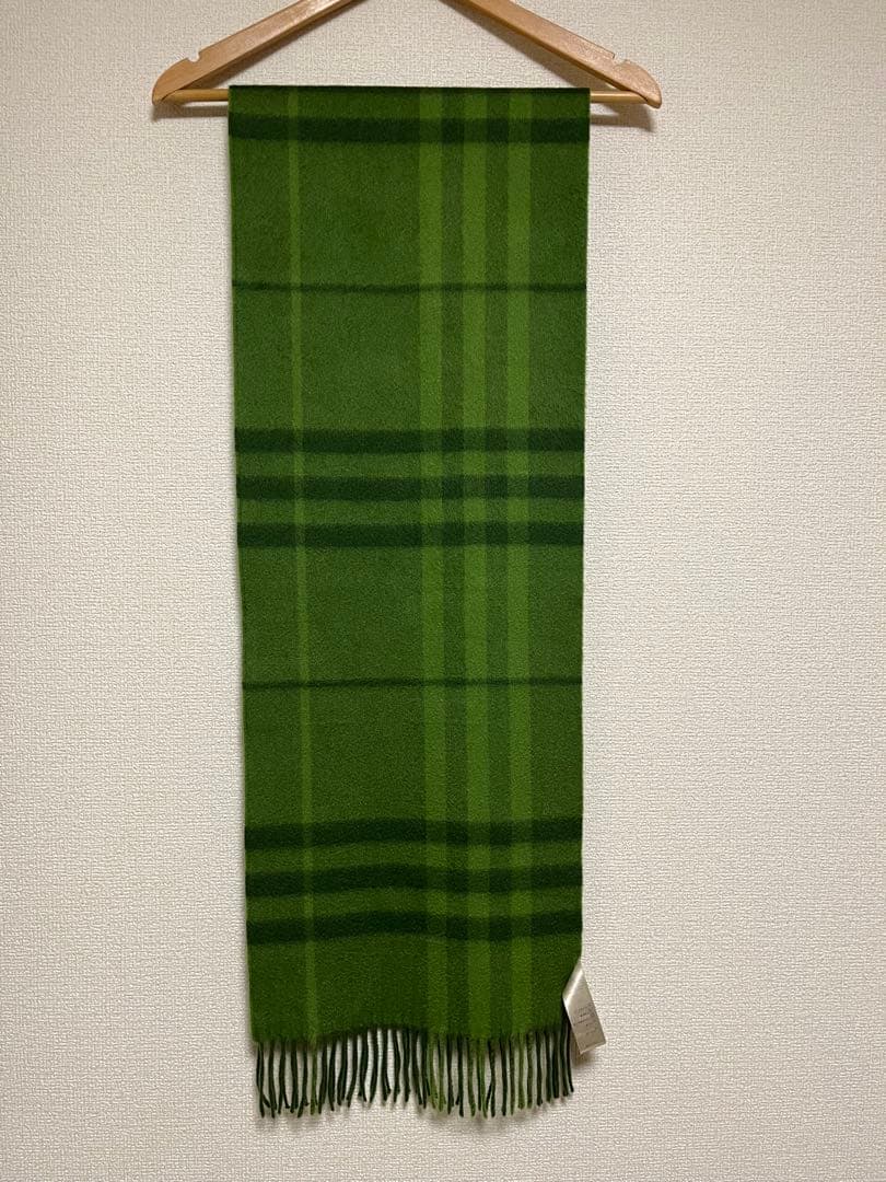 BURBERRY　バーバリー　マフラー　カシミア100％　未使用に近い　グリーン
