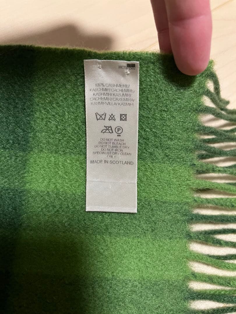 BURBERRY　バーバリー　マフラー　カシミア100％　未使用に近い　グリーン