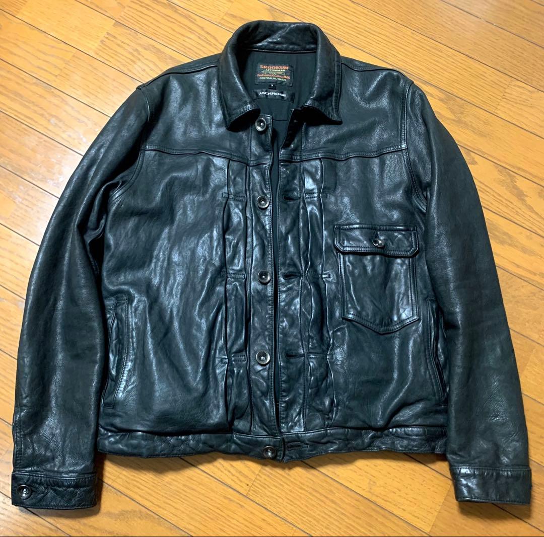 SKOOKUM×JACKROSE 1stタイプ　レザー トラッカージャケット希少
