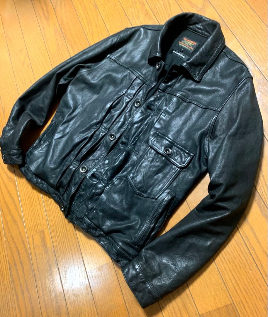 SKOOKUM×JACKROSE 1stタイプ　レザー トラッカージャケット希少