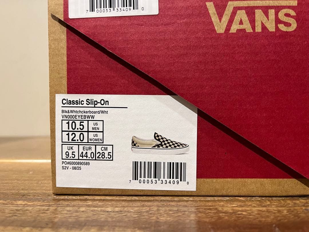 VANS slipon スリッポン チェッカー US正規新品 赤箱 28.5cm