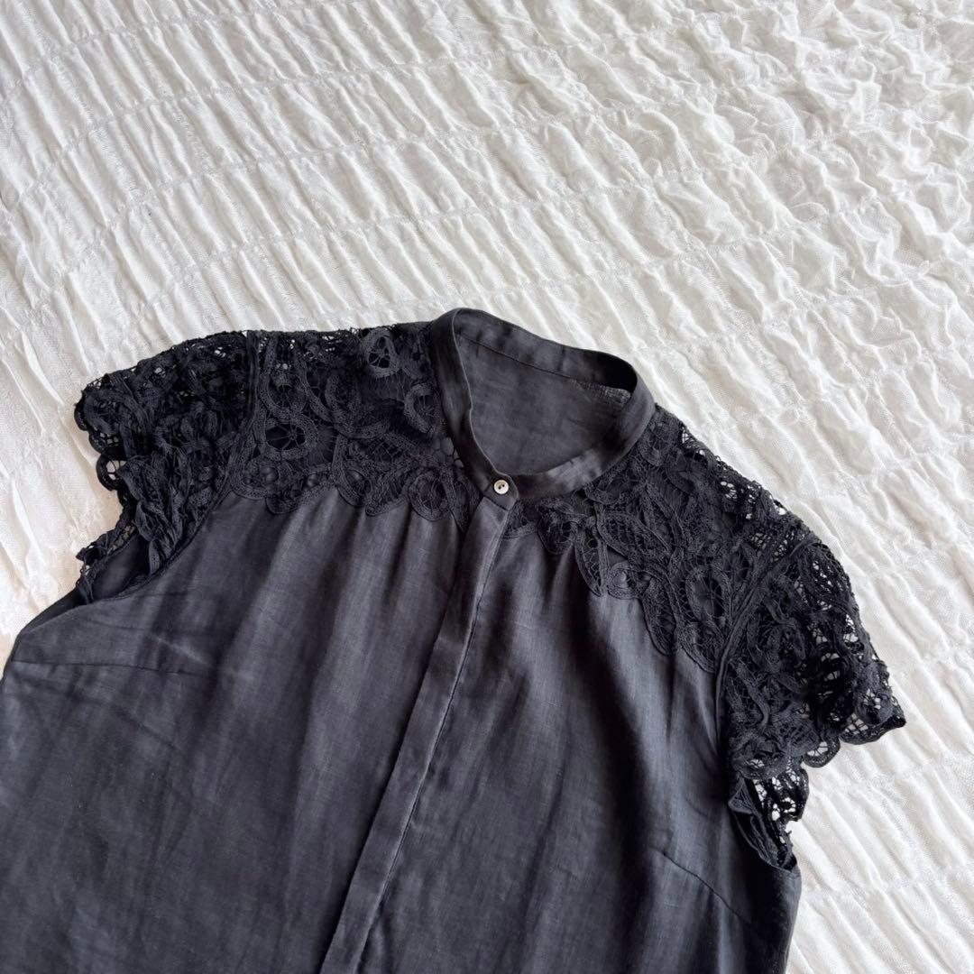 【美品】 トゥモローランド ブラウス シャツ 刺繍 レース リネン
