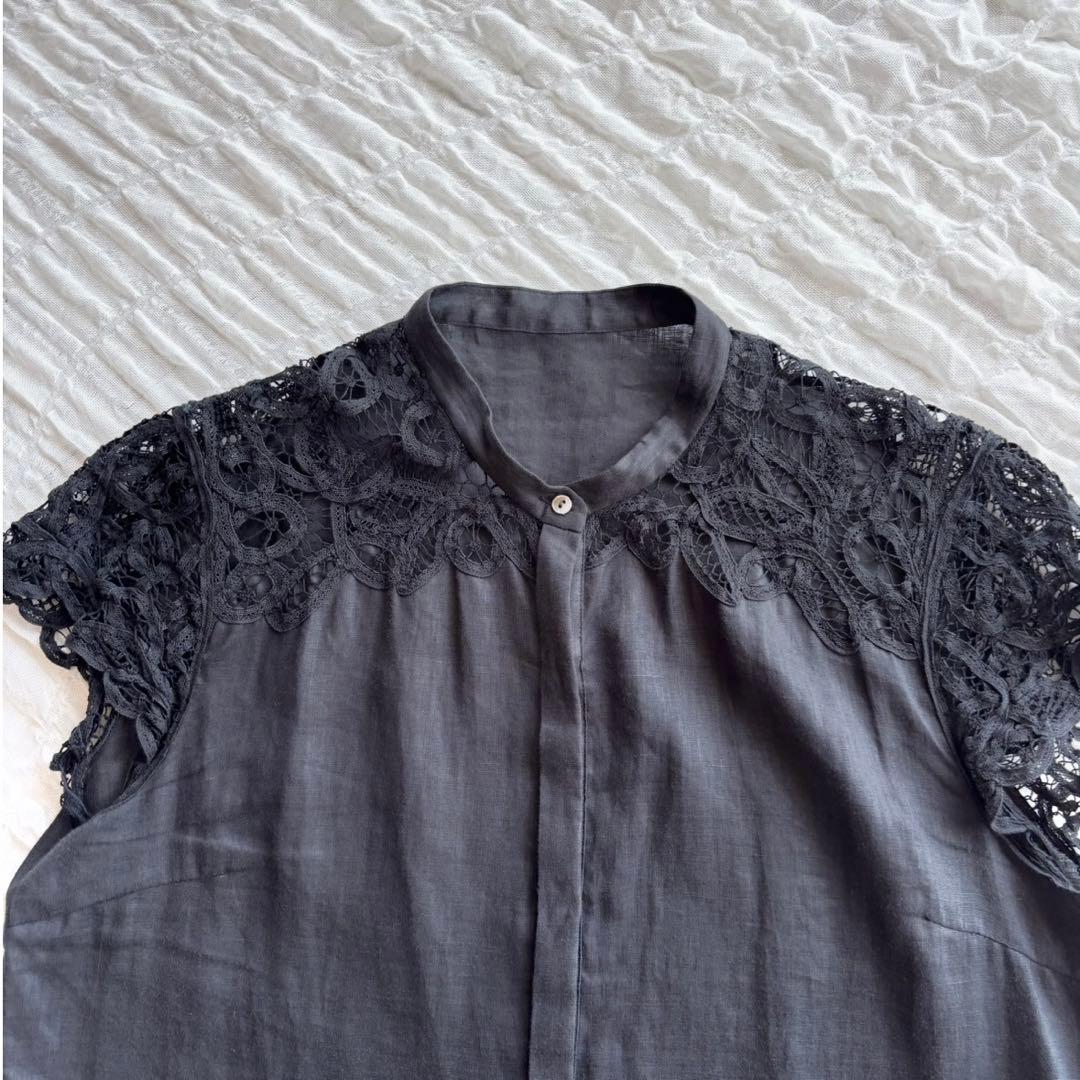 【美品】 トゥモローランド ブラウス シャツ 刺繍 レース リネン