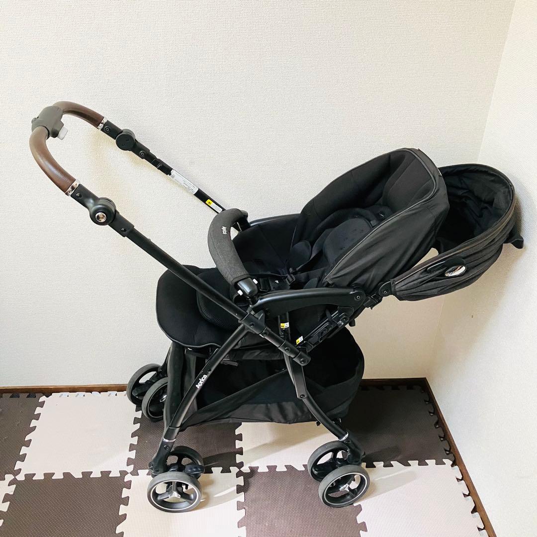 アップリカ ラクーナクッションフリープラス グレー 人気モデル ベビーカー 美品