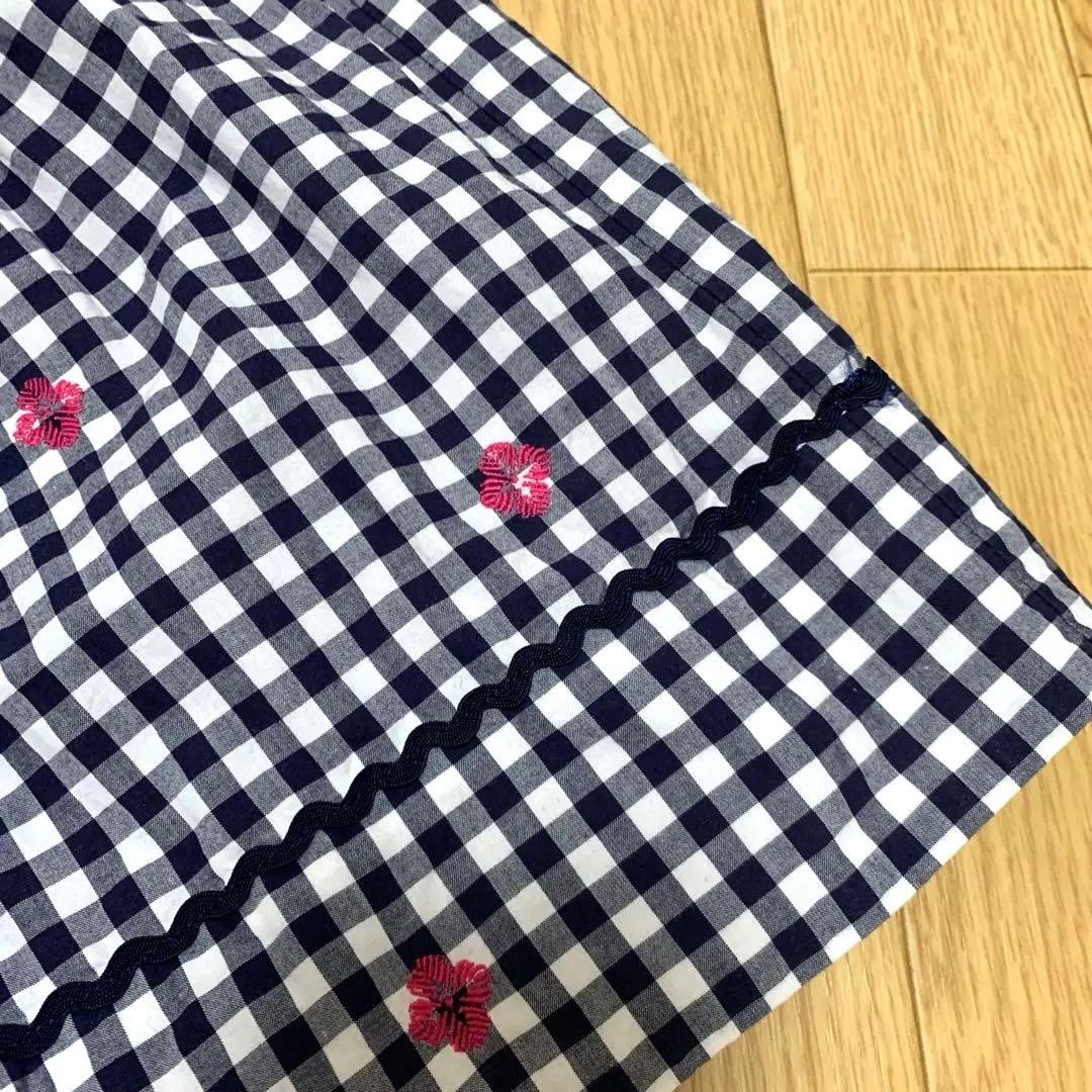 美品＊ケイトスペード＊ギンガムチェック柄ノースリーブワンピースドレス＊140