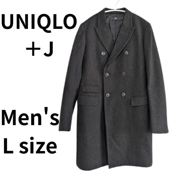 が*く様 【美品】ユニクロ　＋J　ウール　チェスターコート　ブラック L ジルサ