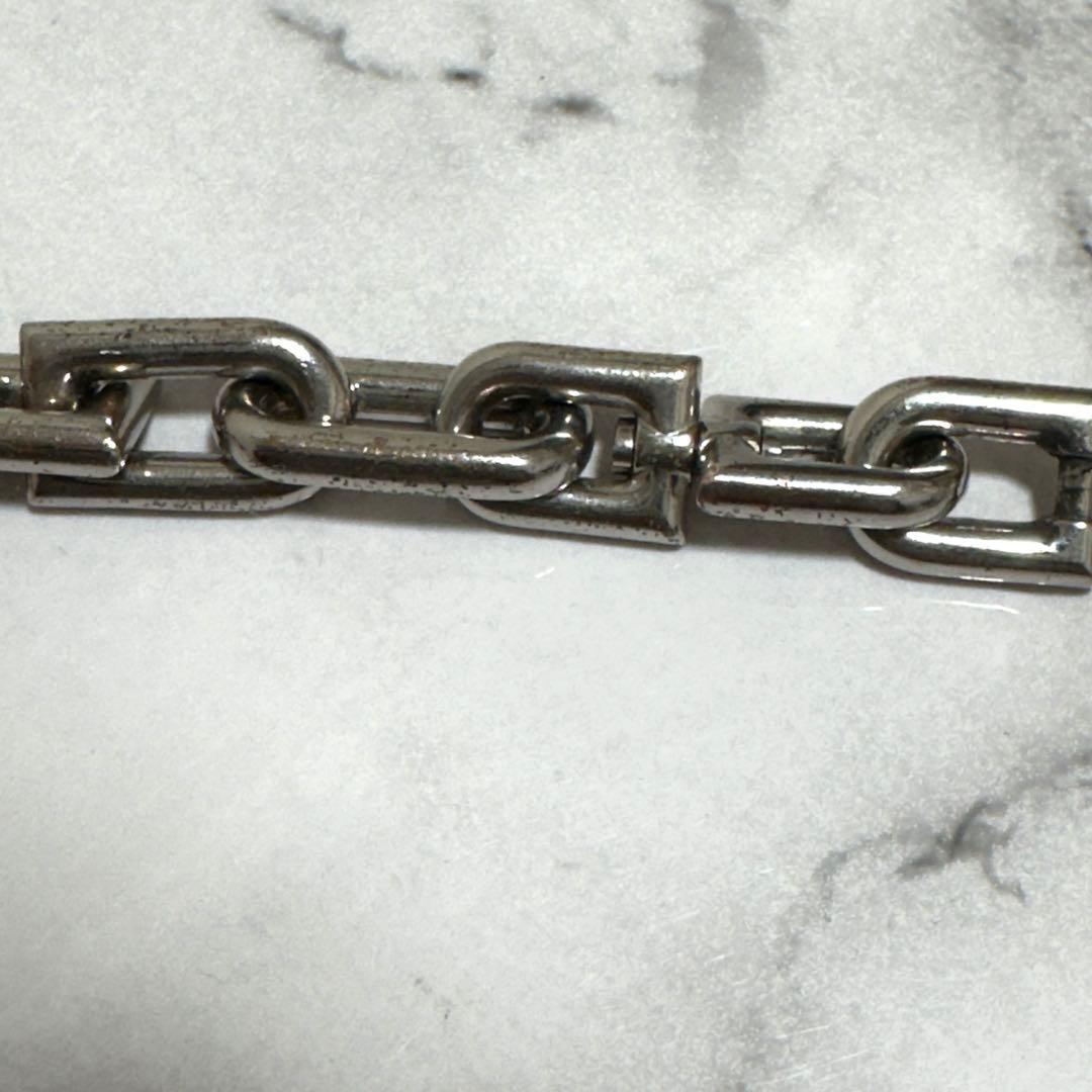 バレンシアガ　B Chain スリムブレスレット シャイニーシルバーブラス
