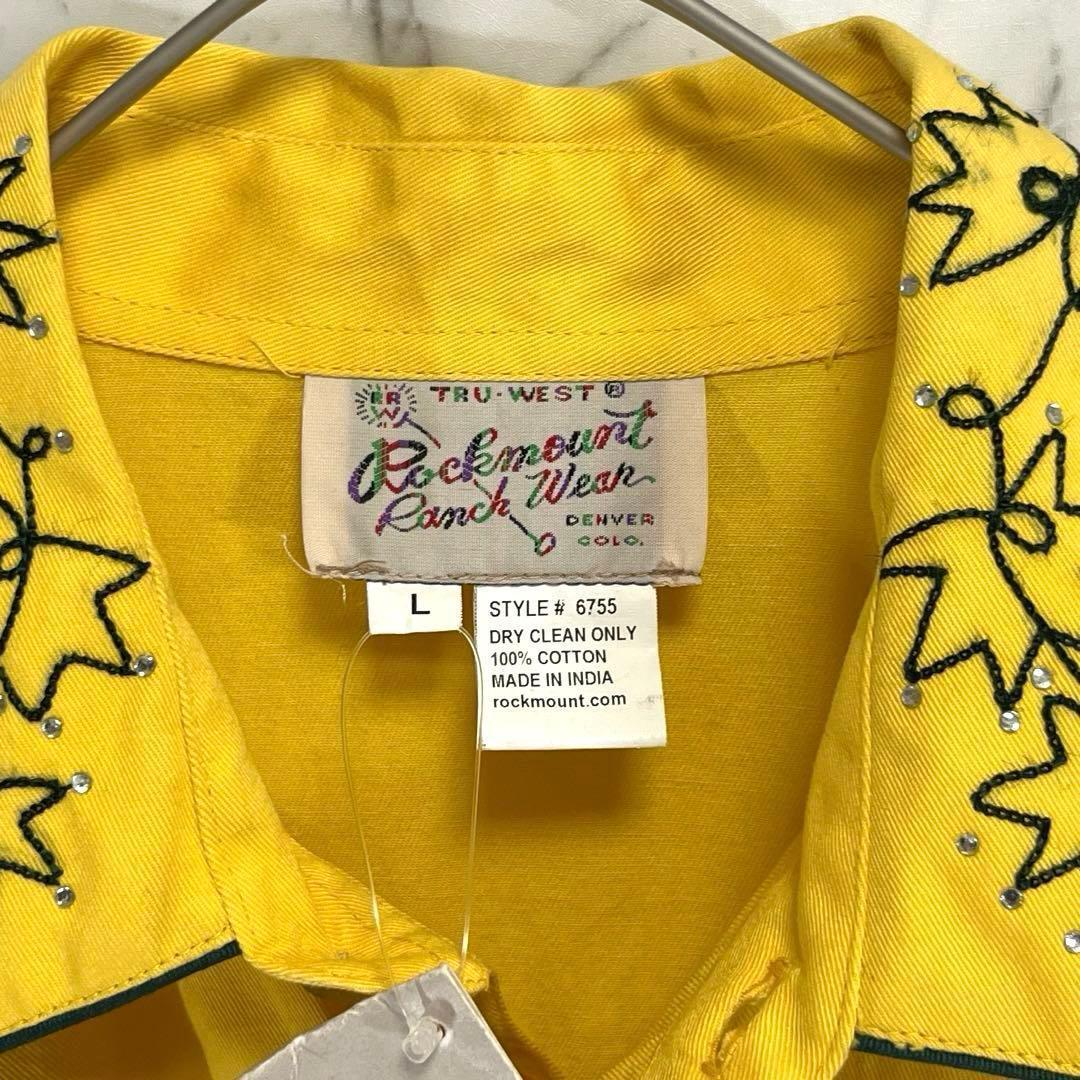 【新品未使用】ロックマウント・ウエスタンシャツ・長袖シャツ・花柄刺繍・