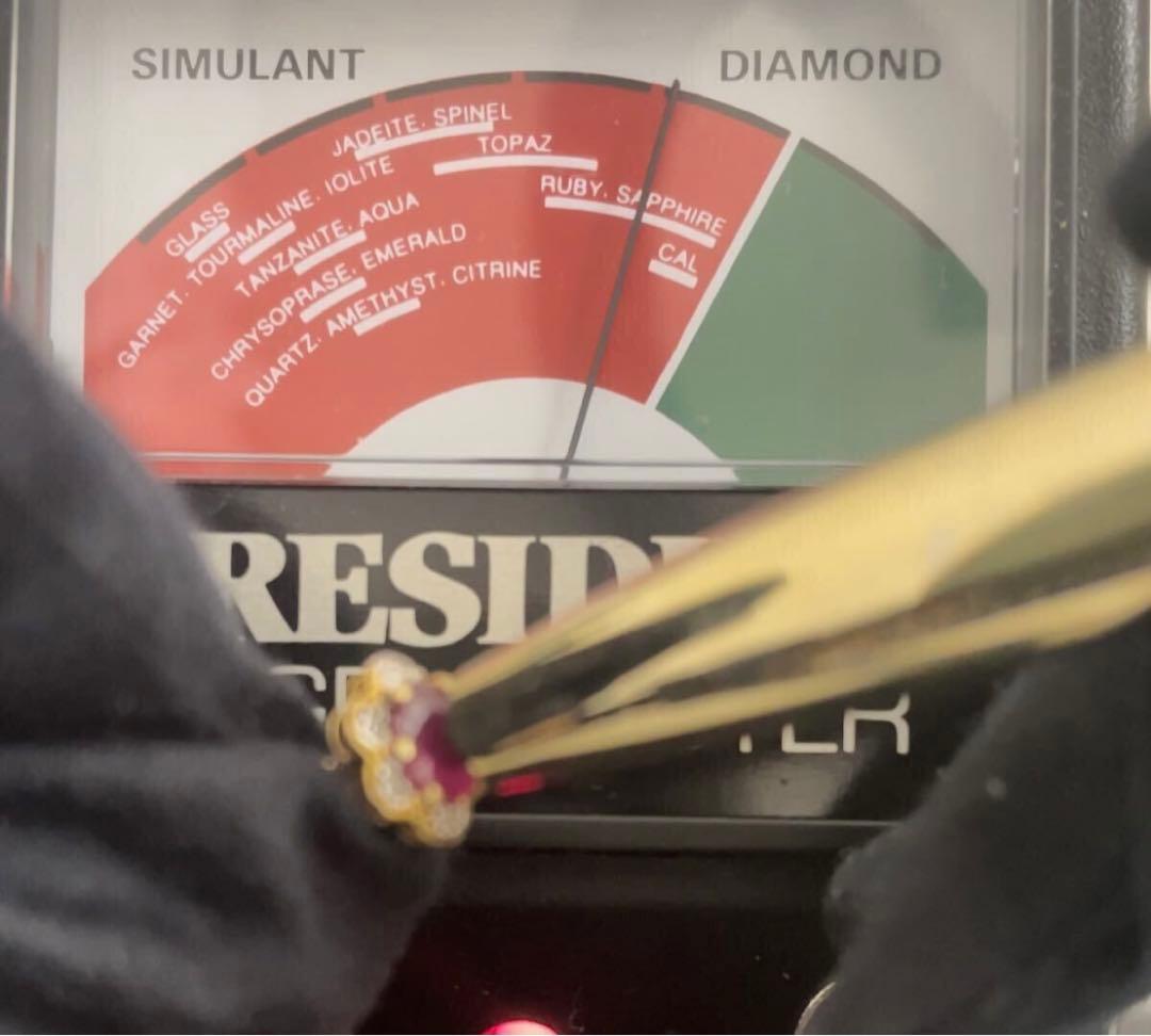 925 ルビー&ダイヤモンドリング gold diamond ruby ring