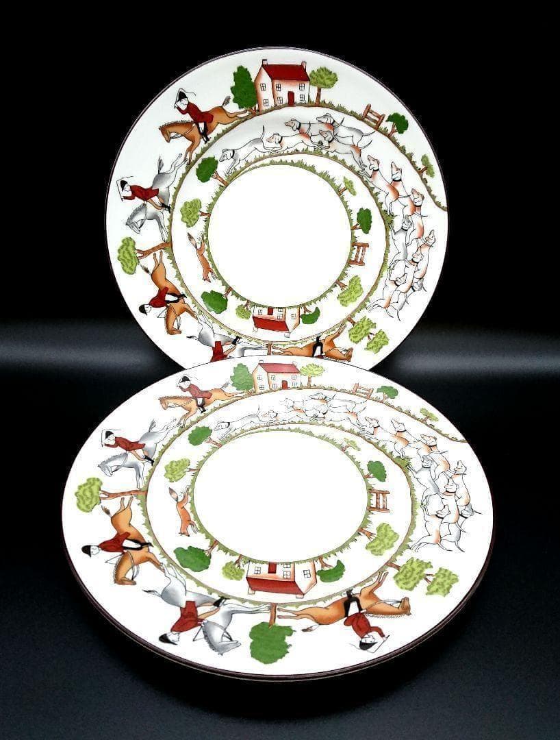 　ハンティングシーン　20㎝プレート　2枚
