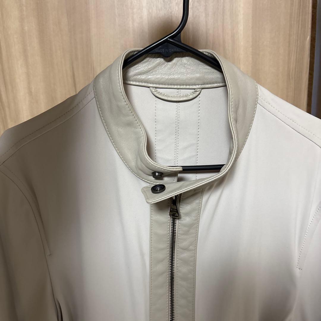 EMMETI シングルライダース ホワイト ラムレザーM