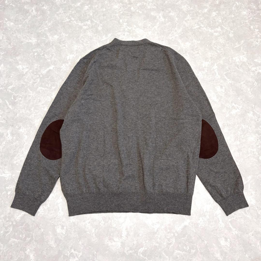 未使用　ポロ ラルフローレン　ウール　エルボーパッチ　ロゴ刺繍　カーディガン