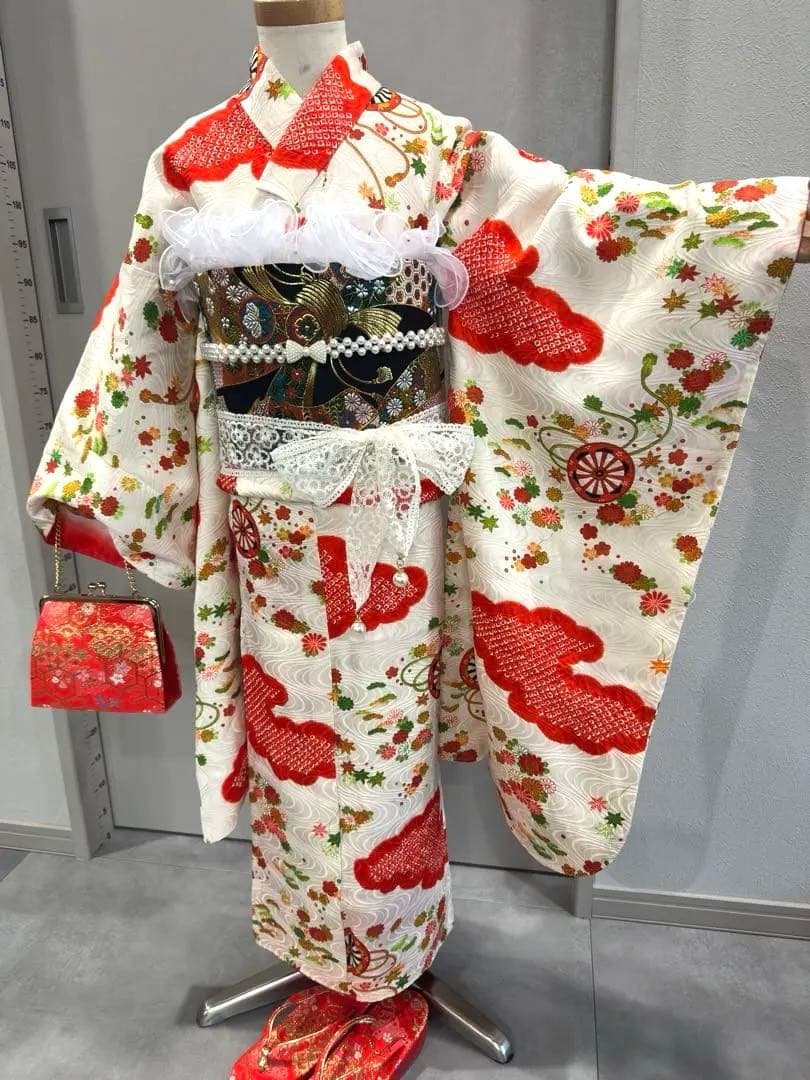 七五三　正絹　着物　フルセット　7歳　女の子　　絞り