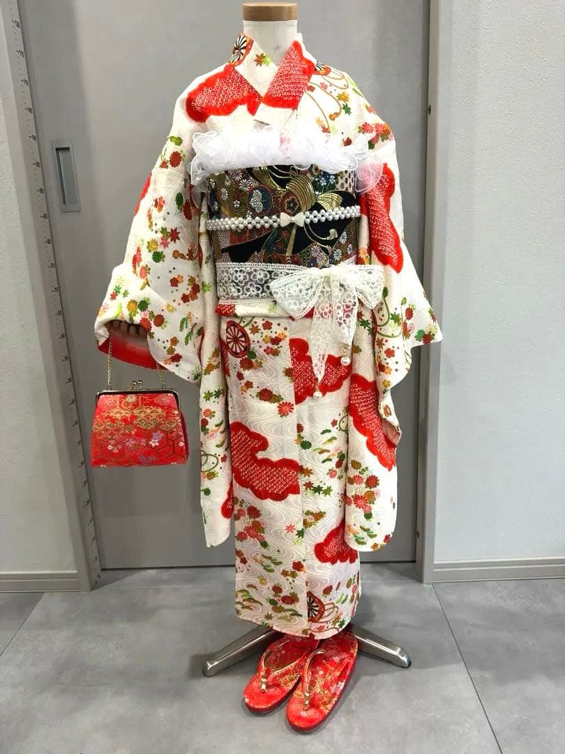 七五三　正絹　着物　フルセット　7歳　女の子　　絞り