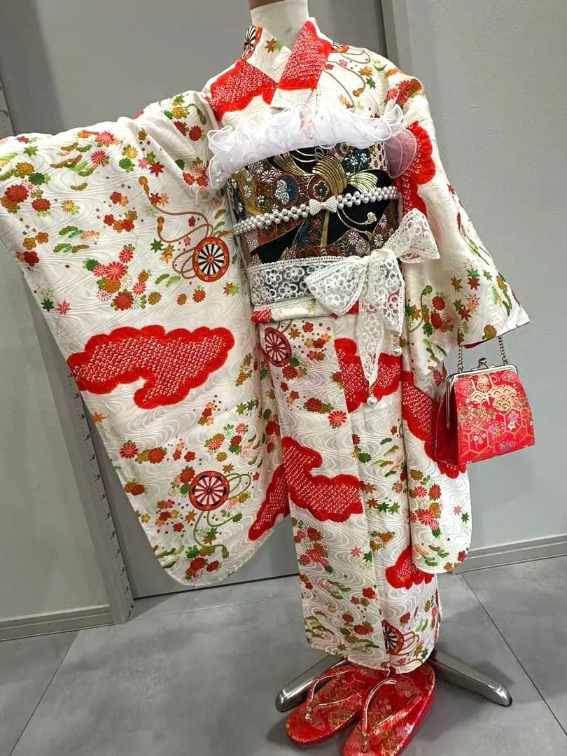 七五三　正絹　着物　フルセット　7歳　女の子　　絞り